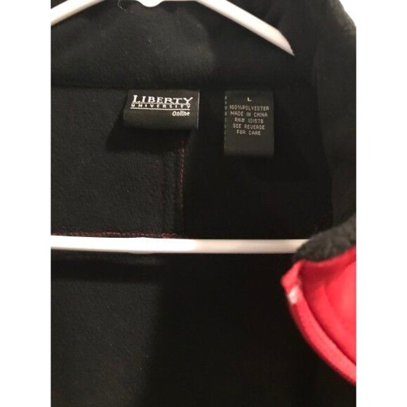 Women's Large Golf Jacket Liberty University Red w/ Pockets Mock-neck Polyester - Picture 3 of 3